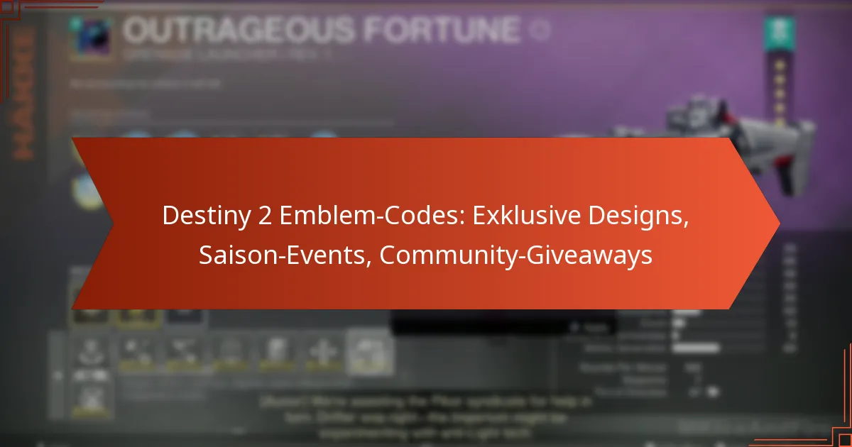 Destiny 2 Emblem-Codes: Exklusive Designs, Saison-Events, Community-Giveaways